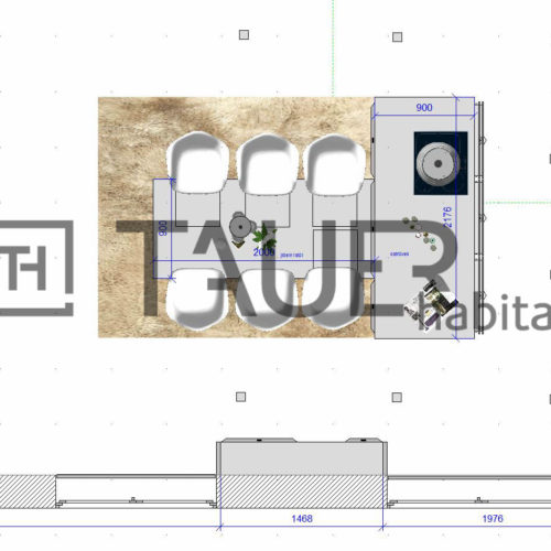 Technický výkres kuchyně od TAUER habitat 9